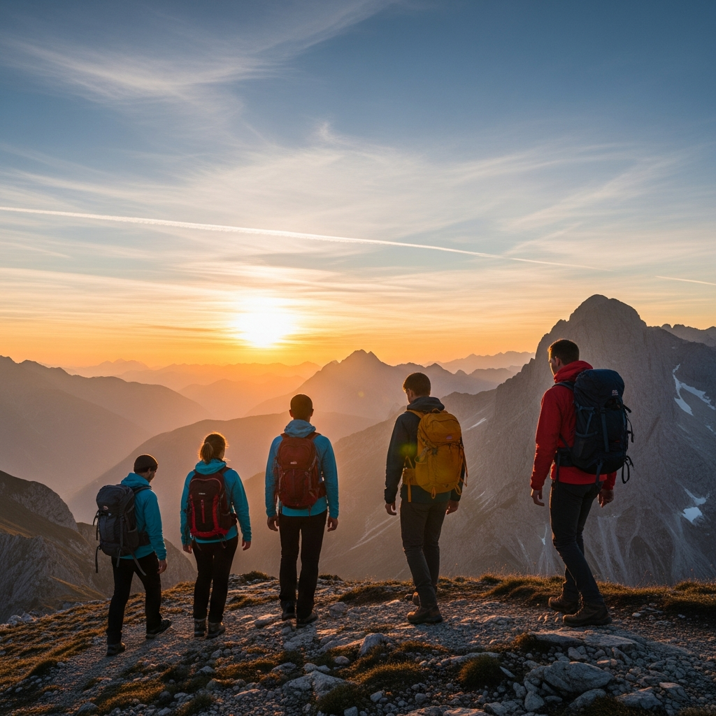 Eine Wanderkarte mit Routen in den Bergen